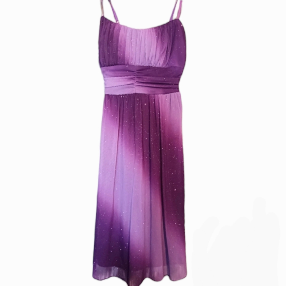 Ruby Rox Purple Glittery Ombre Prom Dress